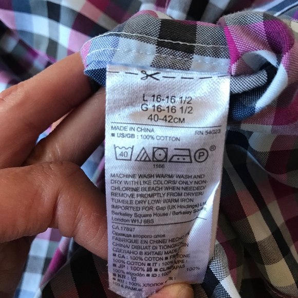 Mens Banana Republic Shirt pink button down long sleeve 16-16.5 mens size large - Picture 9 of 10